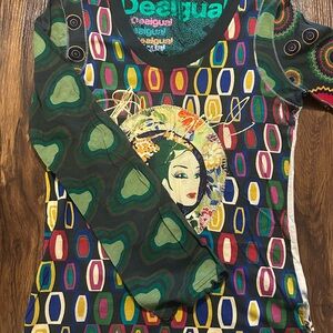 Desigual Colorful Graphic Long Sleeve Shirt